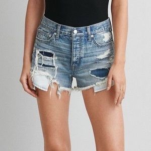 AEO Vintage Hi-Rise Festival Distressed Jean Short